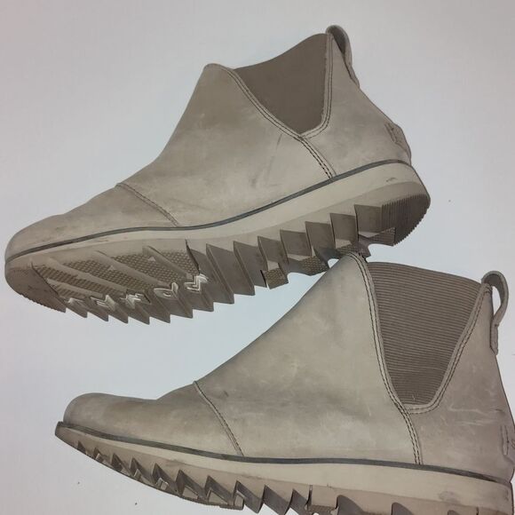 Sorel Ankle Boots Harlow Chelsea Ash Brown Tan Waterproof Suede Leather Size 6.5 - Picture 8 of 9